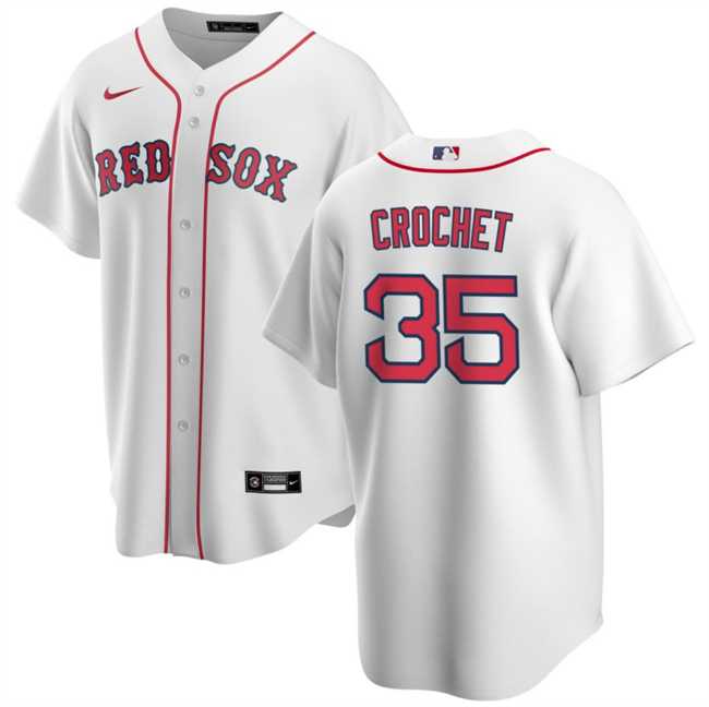 Mens Boston Red Sox #35 Garrett Crochet White 2024 Cool Base Stitched Jersey Dzhi